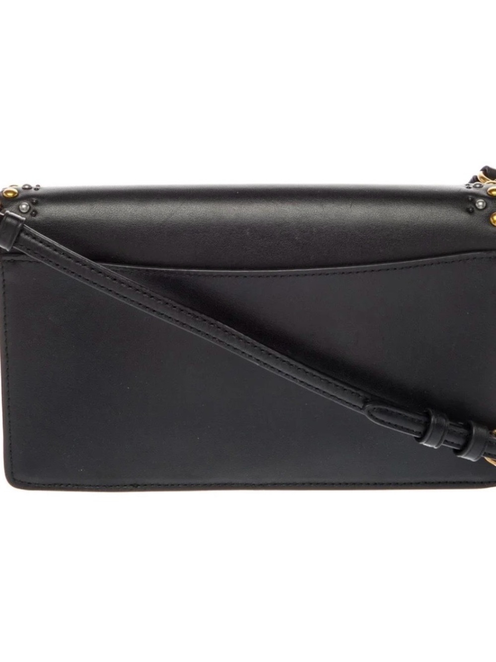COACH Hayden Black Leather Crossbody with Gold Stud Accents - Picture 2 of 10